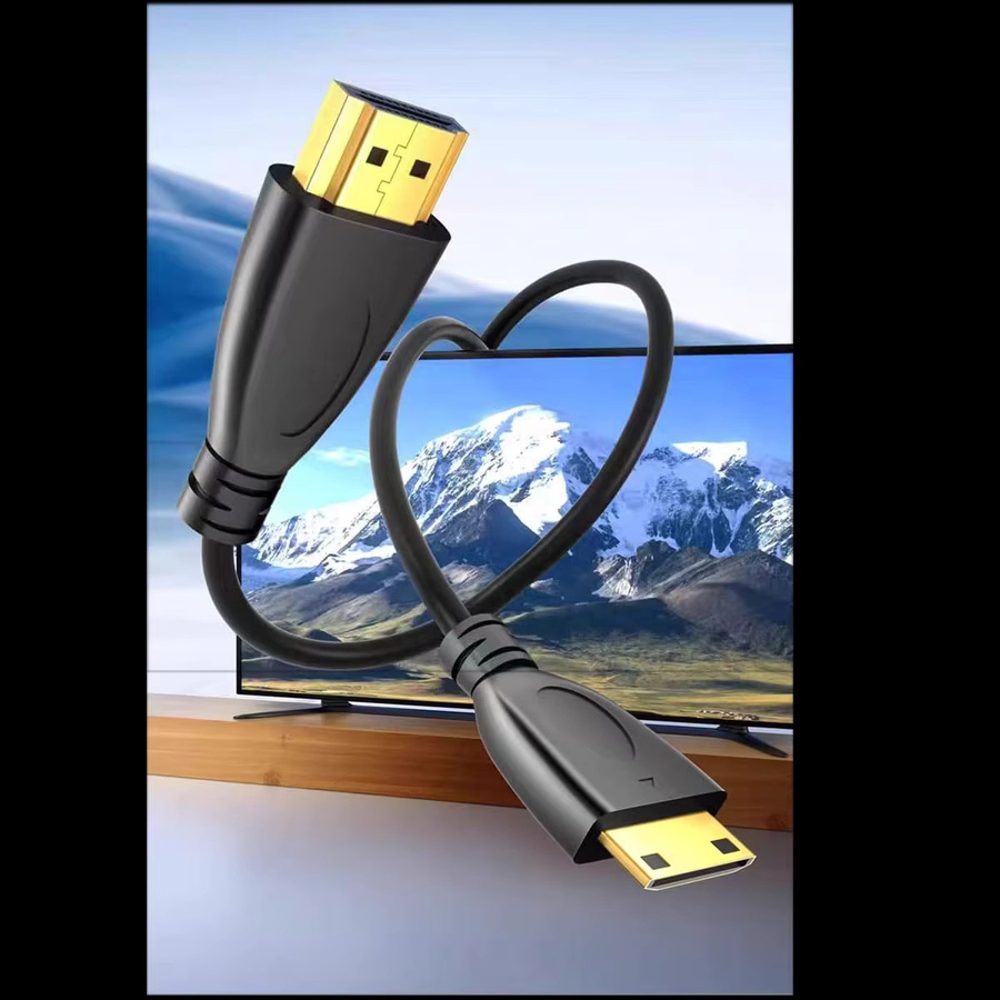 YECKTEGJ Mini-HDMI-zu-HDMI-Adapterkabel 1080p High Speed in Schwarz für PS4, PS5, Xbox, Kamera, Monitor, Projektor, Laptop und TV - Bild 3