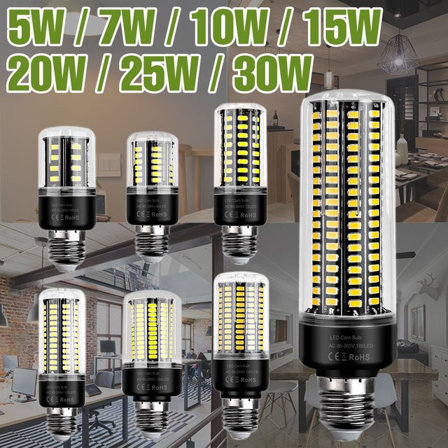 CanLing LED Stick Corn Glühbirne E27, 30W, Warmweiß, Weiß - Bild 1