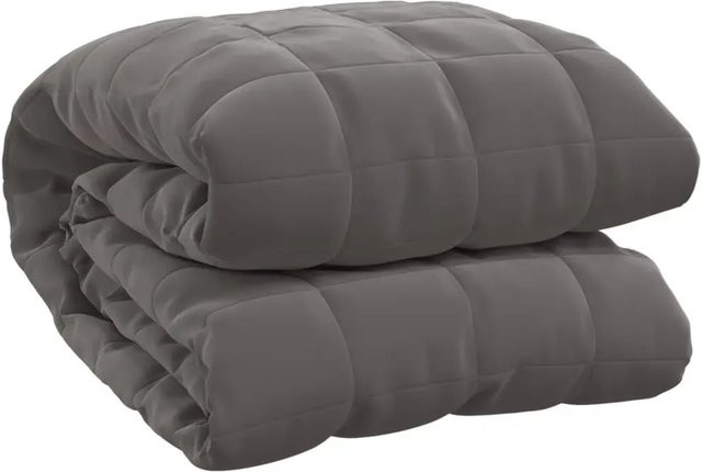 vidaXL Gewichtsdecke Grau, 10 kg, B/T/H: 138 x 200 cm, mit Glasperlen und Polyester-Mikrofaser, allergikerfreundlich und reversibel - Bild 1