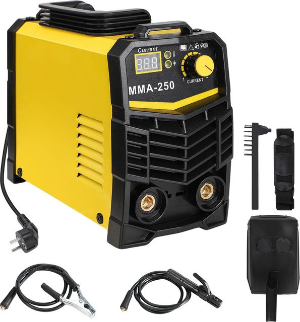 TKKEACE Tragbares Mini-Schweißgerät 250 A, IGBT MMA-250 Inverter-Schweißgerät für Heim-DIY-Lichtbogenschweißen in Gelb - Bild 1