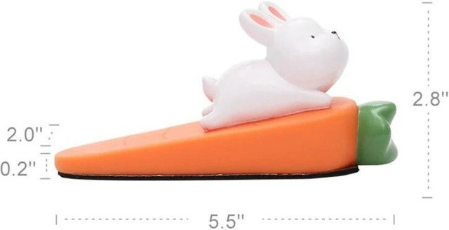 NATAWA Türstopper aus Silikon in Orange mit süßem Cartoon-Design als Sicherheitsschutz und Keil - Bild 1