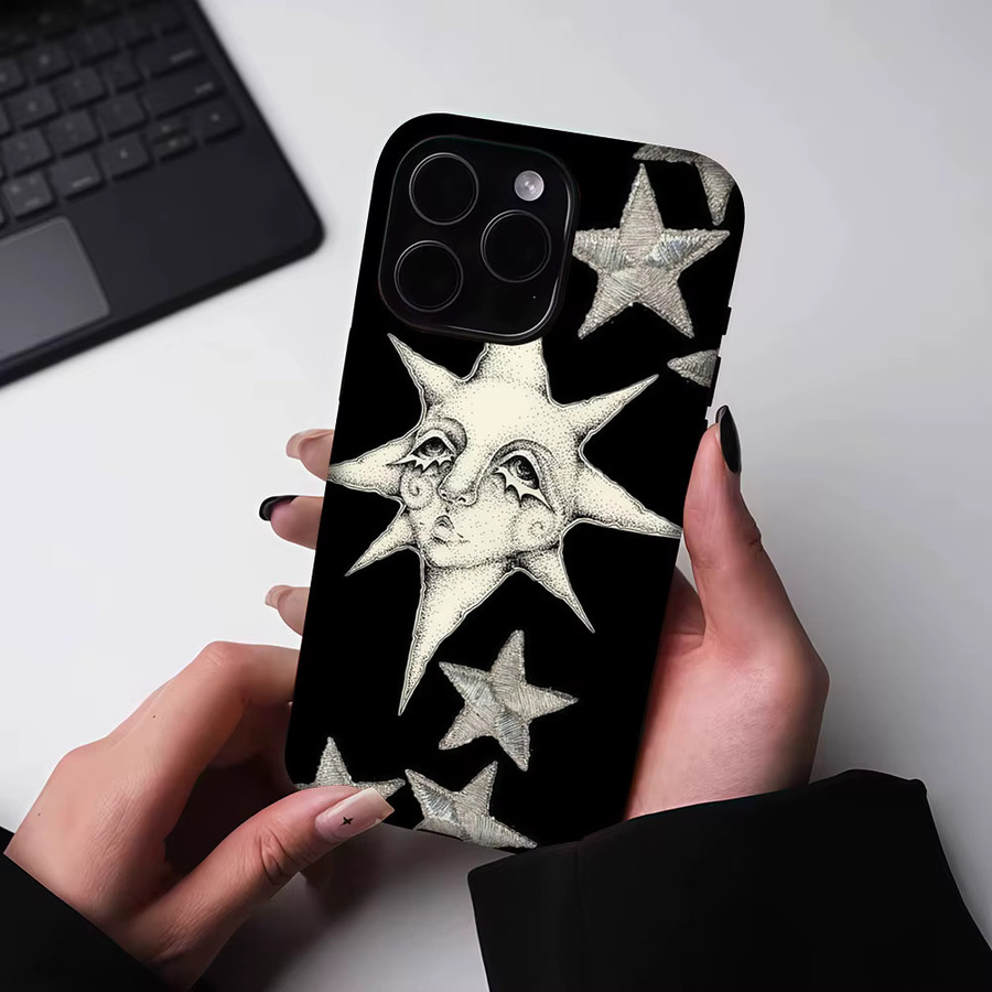 Aurbe Matte 2-in-1 MagSafe Hülle mit Schutzfilm für iPhone 17 16 15 14 Plus Pro Max, Stoßfeste Hartschale, Celestial Noir Schwarz - Bild 5