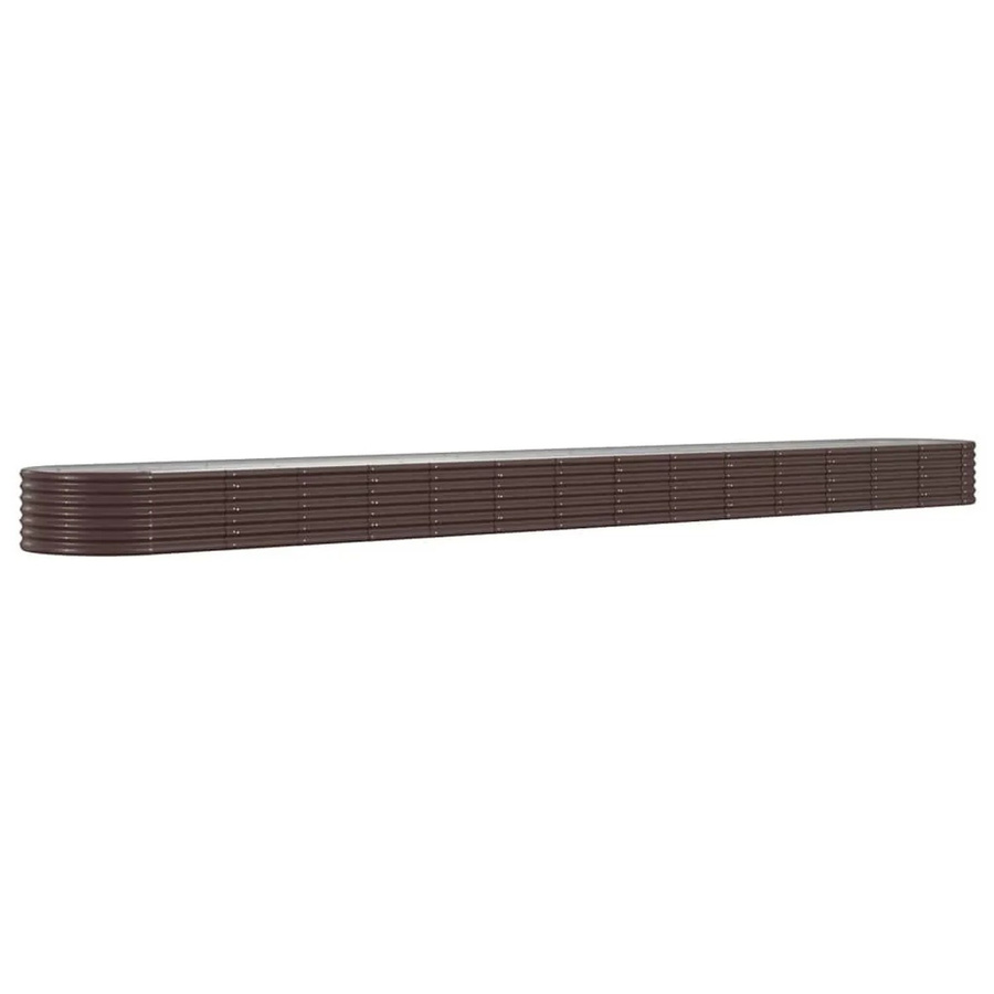 vidaXL Hochbeet aus verzinktem Stahl in Braun, B: 620 cm, T: 80 cm, H: 36 cm - Bild 2
