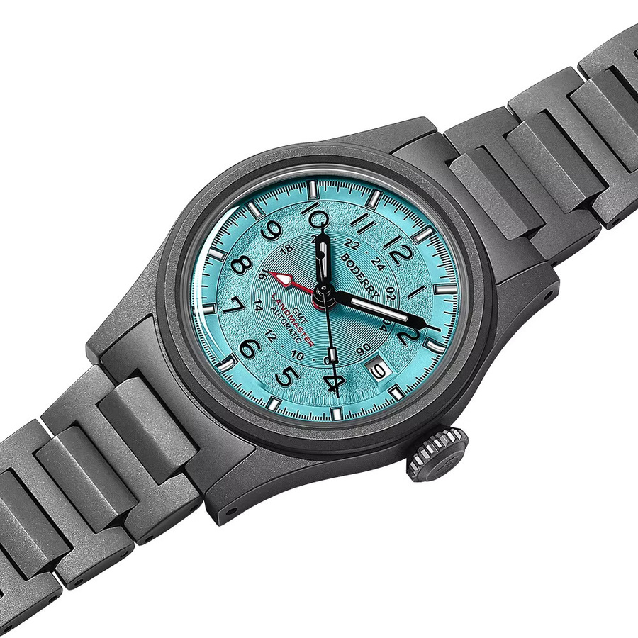 BODERRY Armbanduhr Automatik, Titan, 38 mm, Herren, Blau - Bild 2