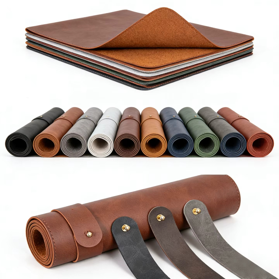 Schreibtisch-Deskpad aus Leder in Grün oder Braun mit einer Breite von 60 cm - Bild 4