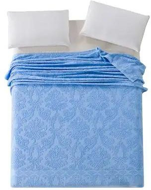 JMG Household Supplies Jacquard Baumwoll Tagesdecke mit Floral-Design, Blau, B x B: 200 x 230 cm - Bild 1