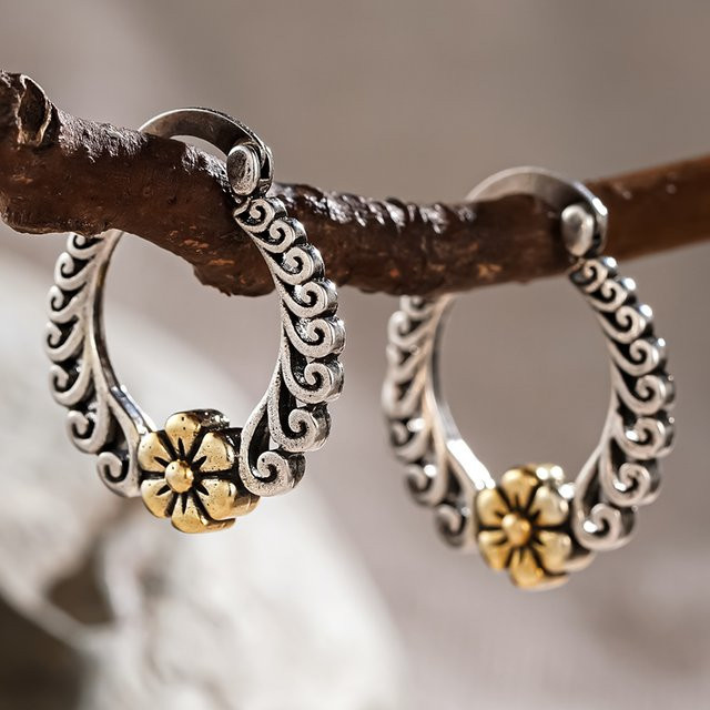 Huitan Creolen, Gold, Damen - Bild 1