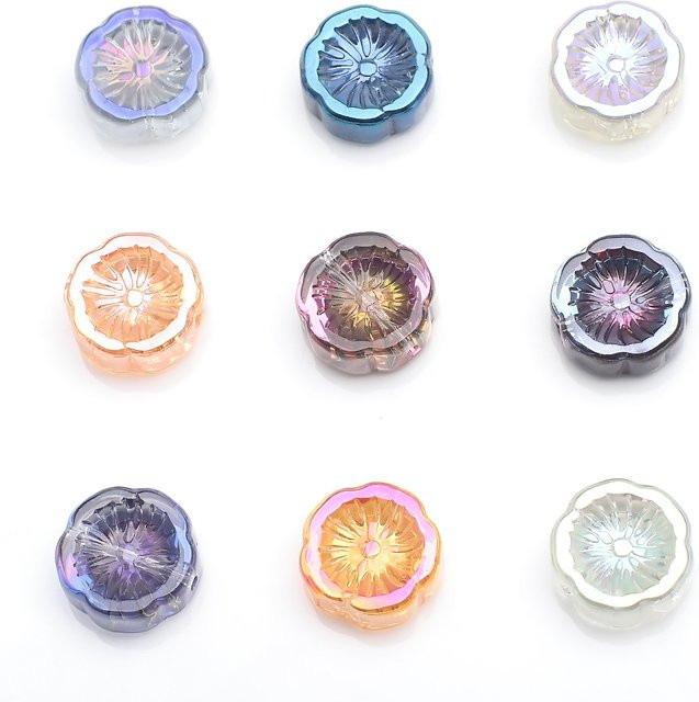 ZHUBI Mikro-Glasperlen, 14mm, Hawaiianische Blumen-Schliffperlen - Bild 1