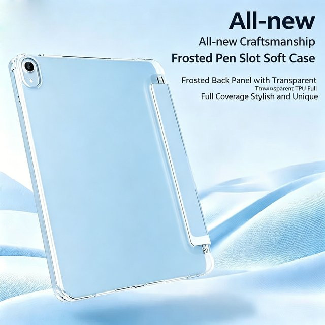 Tzion Schutzhülle für iPad 11. Generation 2025 11 Zoll mit Stifthalter in Grau, Transluzente Matte Flexible Abdeckung - Bild 1