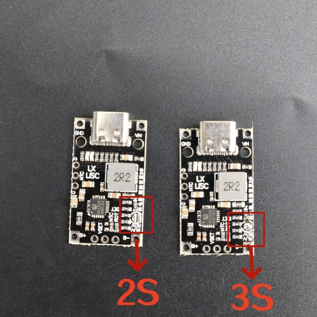 AEVYVKV USB Lithium-Batterie-Lade-Boost-Modul mit Balance-Unterstützung für 2S/3S, 15W, 8,4V/12,6V, 1,5A, Schwarz - Bild 1
