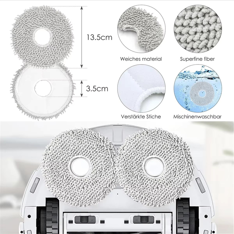 Ecovacs Deebot T20 OMNI T20e T20 Pro Zubehör Set in Weiß mit Hauptbürste, Seitenbürste, Mopp, Filter und Staubbeuteln aus Kunststoff - Bild 2