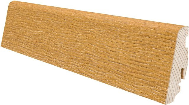 Haro Sockelleiste aus Massivholz in Eiche braun strukturiert versiegelt, H x B x T: 5,8 x 1,9 x 0,58 cm, Länge: 220 cm - Bild 1