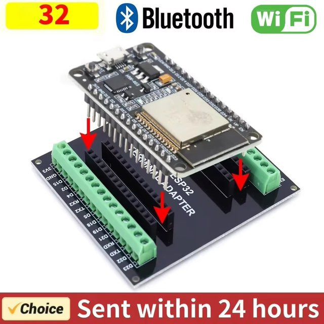 ATUOTIN ESP32 Entwicklungsboard mit WiFi und Bluetooth, Dual-Core NodeMCU-32 32D 32U 30-Pin Modul in Schwarz - Bild 1