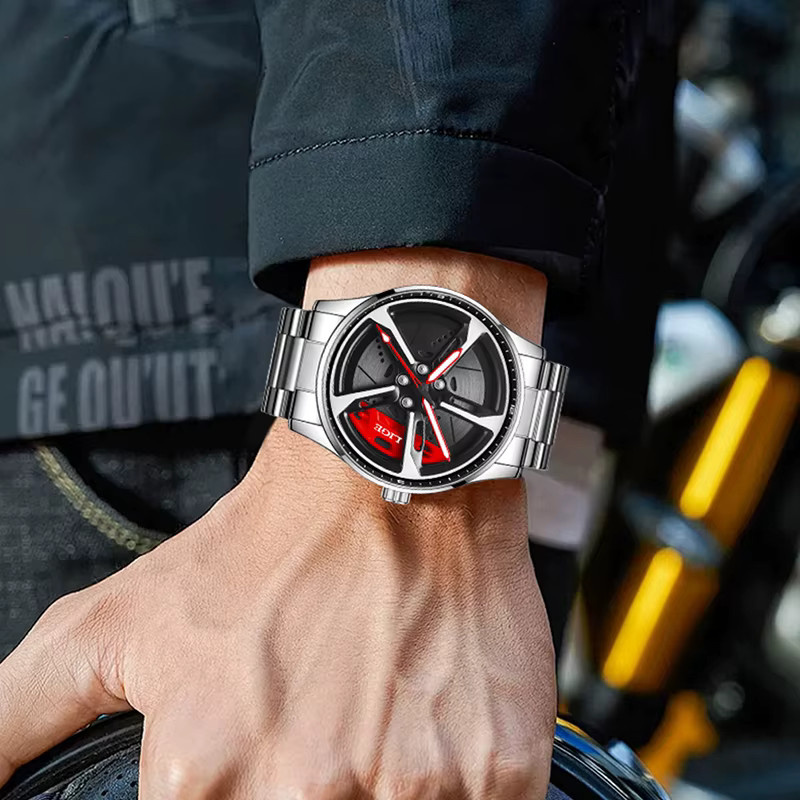 LIGE Armbanduhr Quarz, Edelstahl, Schwarz, Herren - Bild 5