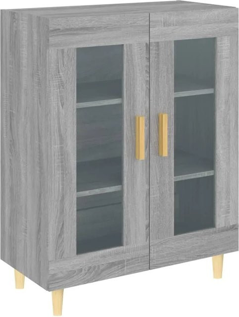 vidaXL Sideboard Grau Sonoma aus Holzwerkstoff und Hartglas, B/T/H: 69,5 x 34 x 90 cm - Bild 1