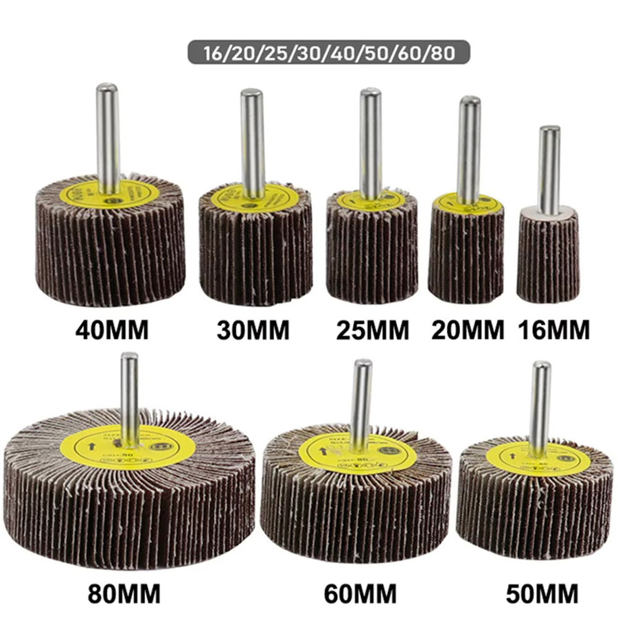 DAZZLEEX Schleiflamellenrad Set in Braun mit Körnungen von 16mm bis 80mm zum Schleifen und Polieren - Bild 4
