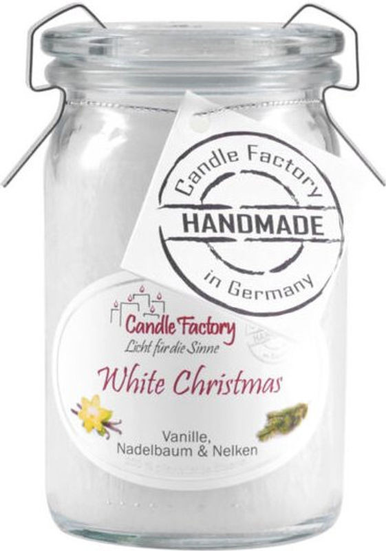 Candle Factory Baby Jumbo White Christmas Duftkerze, weiße Stumpenkerze aus Wachs und Stearin, Durchmesser: 5,5 cm, Höhe: 24 cm - Bild 1