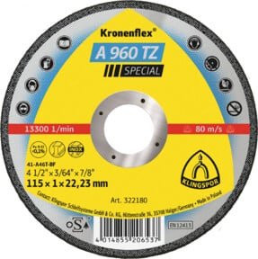 Klingspor A 960 TZ Trennscheibe Gelb Durchmesser: 115 mm, Breite: 1 mm, Bohrung: 22,23 mm - Bild 1