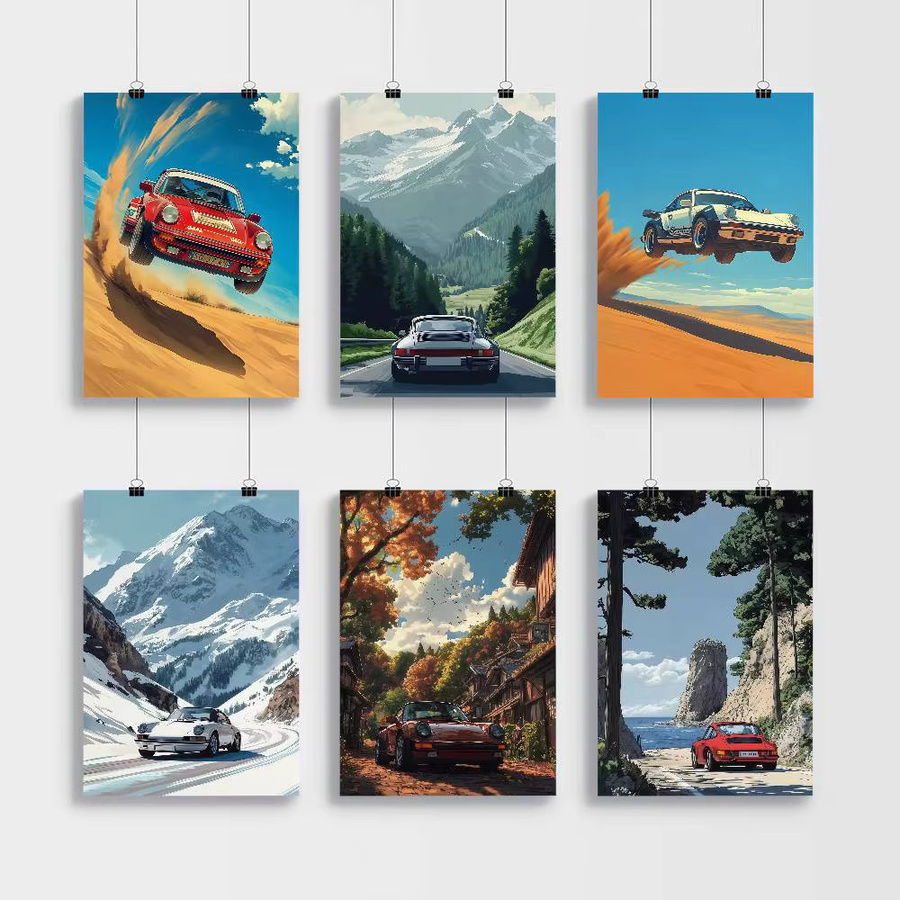 Vintage Poster Moetch Alpine Drive Wandkunst aus Kraftpapier in Weiß und Multicolour, B/H: 15 x 10 cm - Bild 3