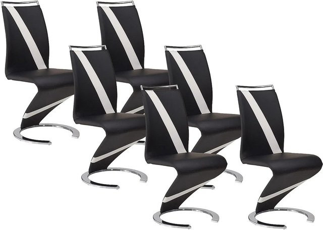 Vente-unique Stuhl Twizy in Schwarz mit modernem Design und Kunstleder-Bezug - Bild 1