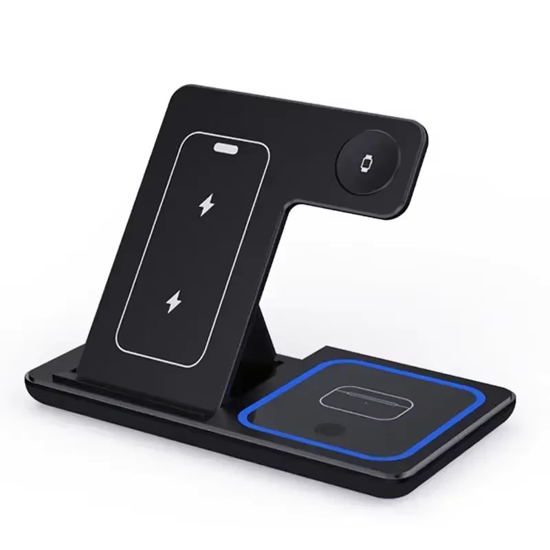 VIKEFON Faltbare 3-in-1 Kabellose Schnelllade-Station für iPhone, iWatch und AirPods Pro/3, iOS-kompatibel, Weiß oder Schwarz - Bild 6