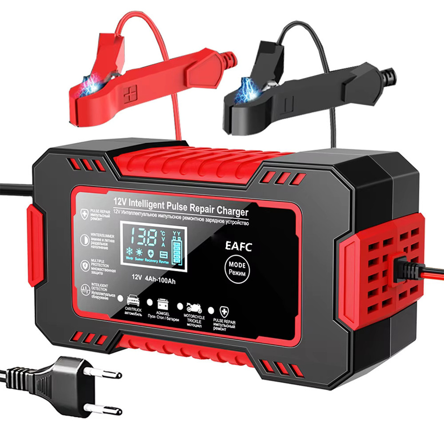 EAFC 12V 6A Power Puls Batterie Ladegerät mit LED Display für Auto, Motorrad und Lkw, geeignet für Nass- und Trockenblei-Säure-Batterien - Bild 6