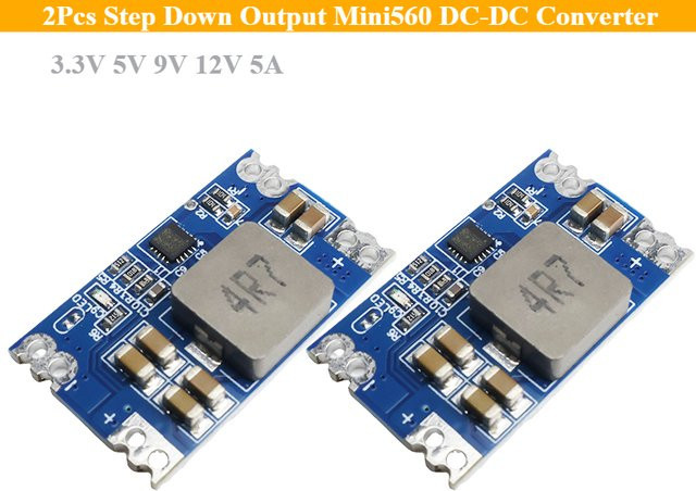 2 Stück Mini560 DC-DC Step Down Wandler Spannungsregler Buck Netzteilmodul in Blau, hocheffizienter Ausgang 3,3 V 5 V 9 V 12 V 5 A - Bild 1