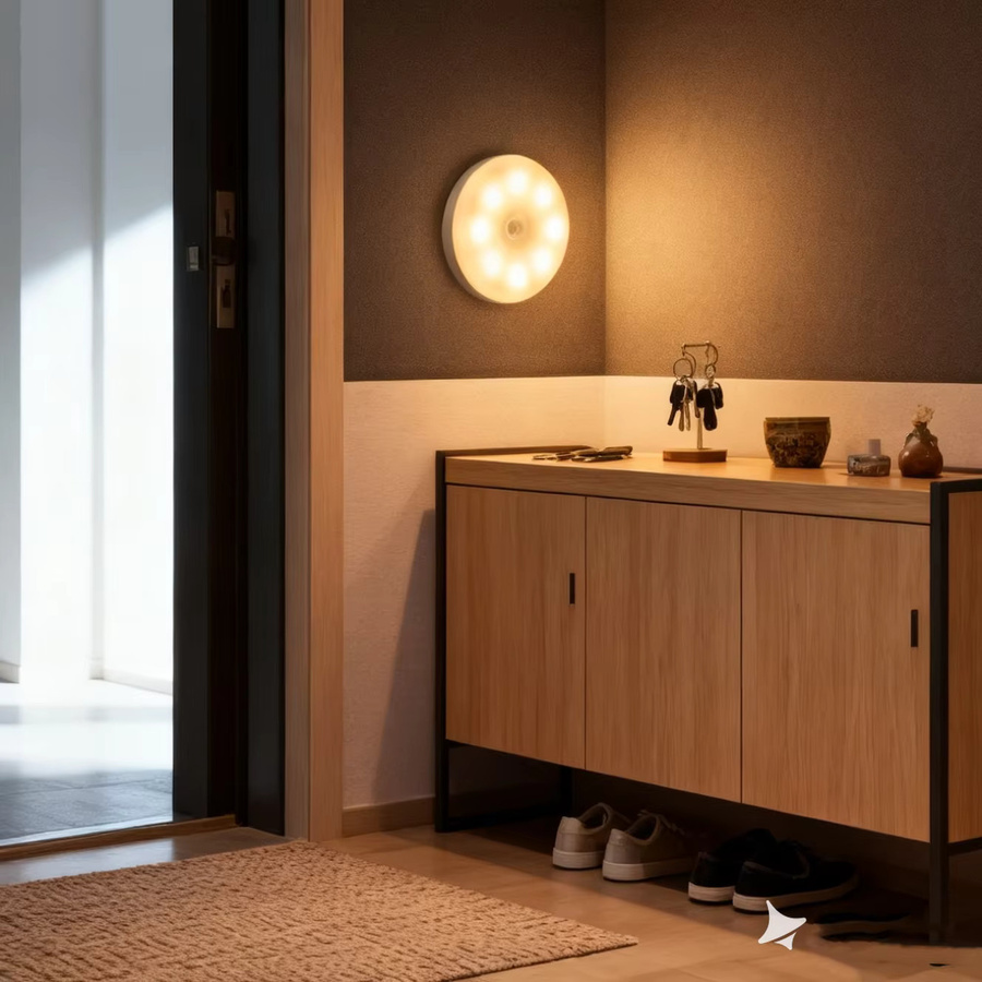 GGbingo LED-Nachtlicht mit Bewegungssensor, weißes kabelloses Licht mit Typ-C Akku zum Wiederaufladen für Küchenschrank, Kleiderschrank und Treppenhaus - Bild 3