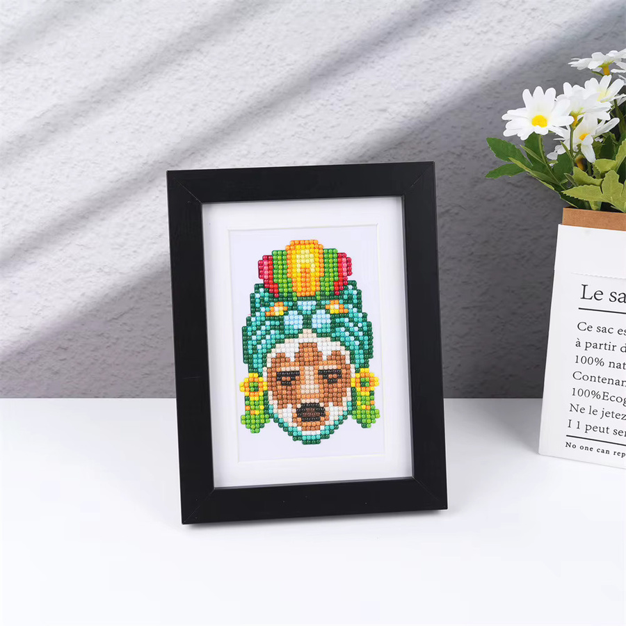 Huacan 8er Set Diamond Painting Porträt 5D DIY Mosaik Illustration in Mehrfarbig - Bild 2