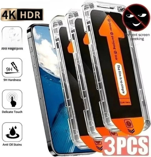 Vanveet Anti-Spion Displayschutz für iPhone 16 Pro Max 15 14 13 11 7 8 X XR XS Max 6s Air 6 Plus zur einfachen Installation - Bild 1