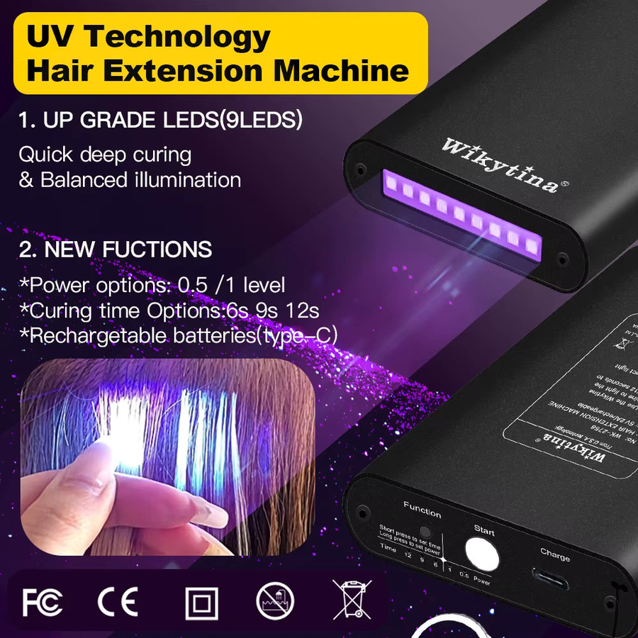 Wikytina Haarverlängerungsmaschine mit UV-Licht, Unisex - Bild 2