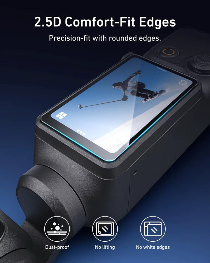 DJI OSMO Pocket 3 Displayschutzfolie und Kameraobjektiv-Schutzfolie aus gehärtetem Glas, transparent - Bild 3