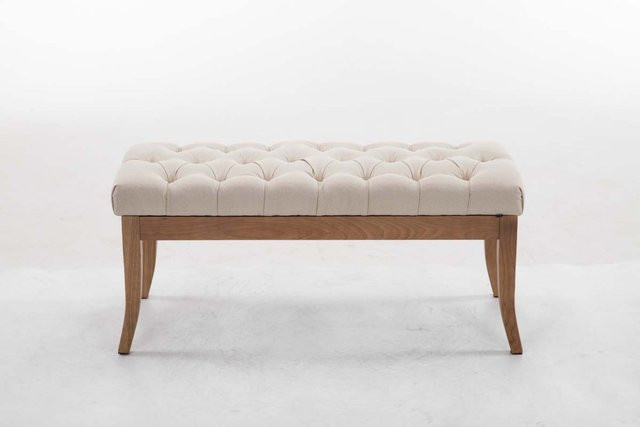 TPFLiving Sitzbank Romeo Chesterfield in Creme mit Stoffbezug, Breite: 100 cm - Bild 1