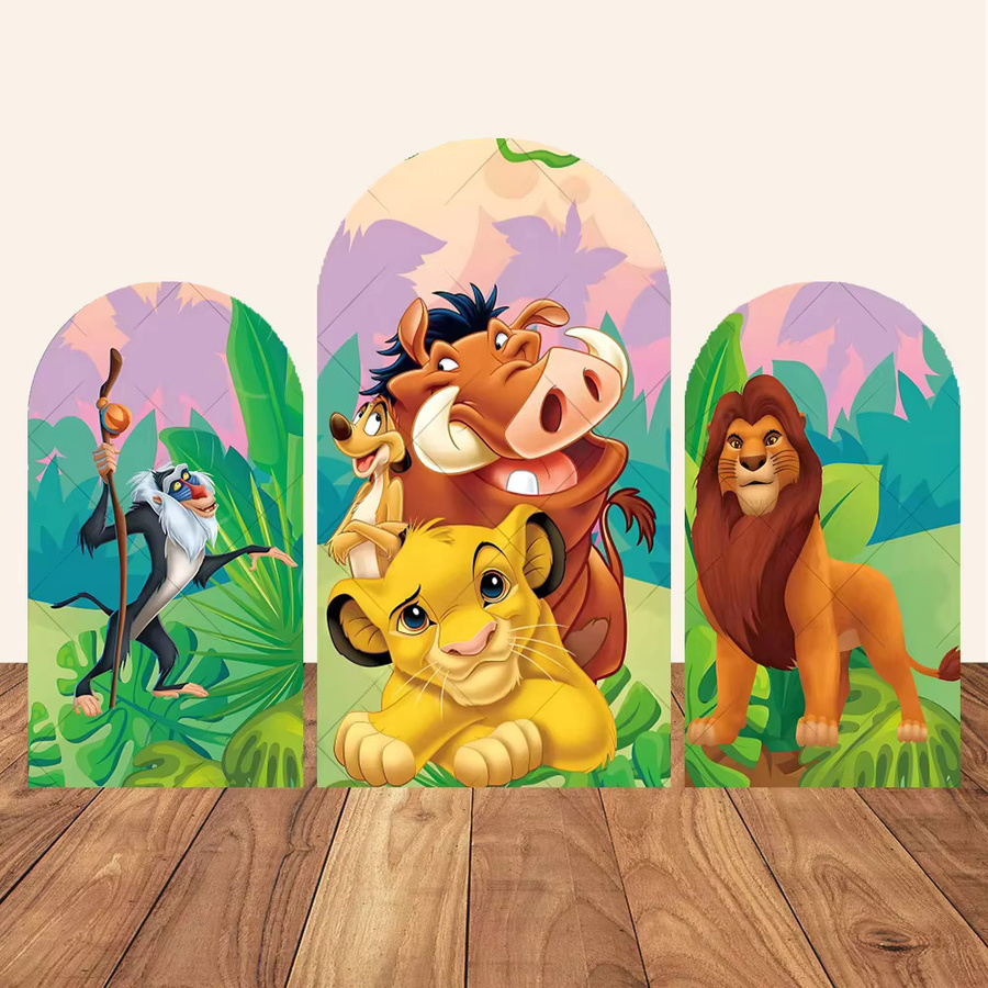 Potdemiel König der Löwen Simba Bogen-Hintergrundbezug für Kindergeburtstag und Babyparty, Mehrfarbig, B/H: 120 x 50 cm - Bild 2