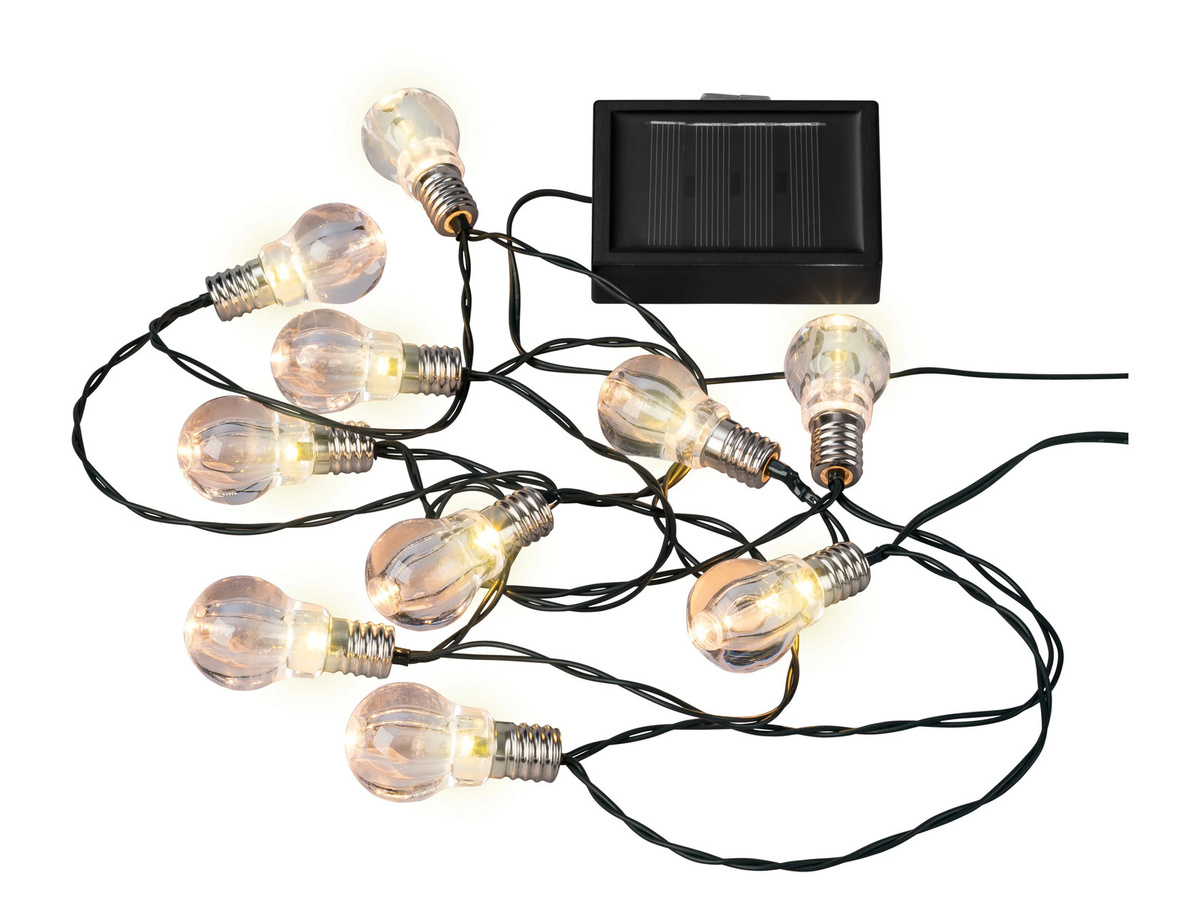 LIVARNO Solar-Sommerlichterkette mit LED-Glühbirnen in Warmweiß, wetterfest nach IP44 für Garten, Terrasse und Balkon - Bild 2