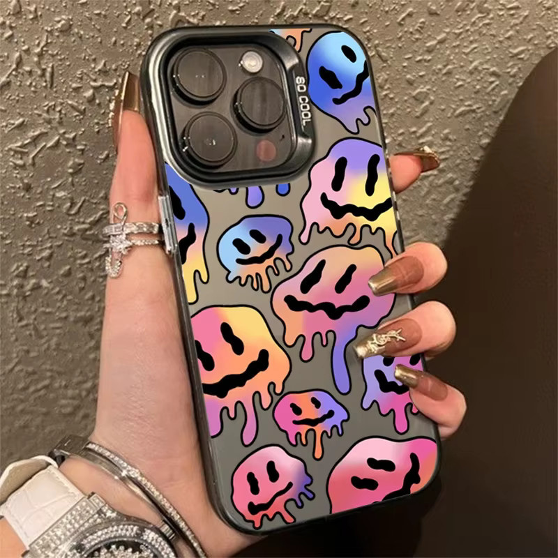 Ghost Face Graffiti Handyhülle mit Galvanisierung in Silber für iPhone XS X XR 7 8 Plus sowie iPhone 11 12 13 14 15 16 Pro Max - Bild 3