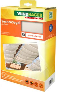 WINDHAGER Sonnensegel aus Polyester, Farbe: Weiß, B/T: 420 x 140 cm - Bild 1