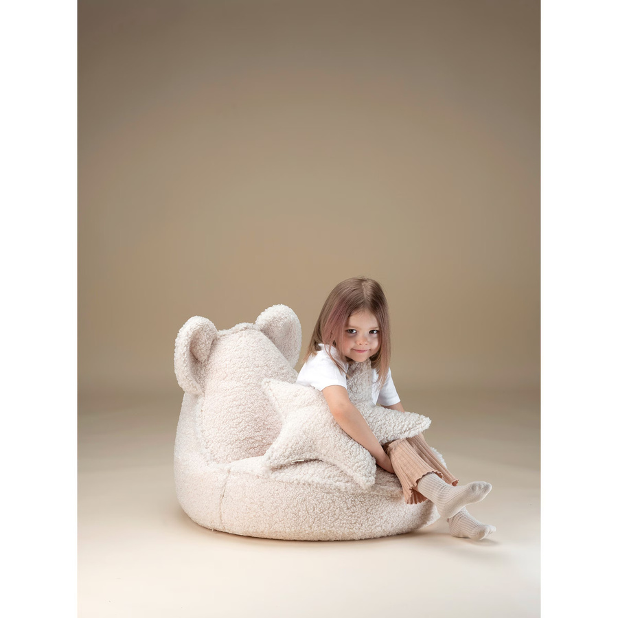 Wigiwama Sitzsack Teddybär in Beige aus Bouclé mit abnehmbarem Bezug - Bild 2