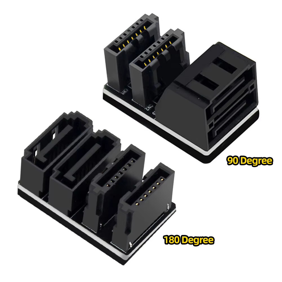 ALLOET 5-in-1 SATA 7-Pin Winkeladapter Konverter für Computer SSD HDD in Schwarz - Bild 5