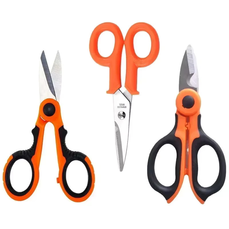 Skeyo Haushaltsschere aus Carbonstahl in Orange zum Schneiden von Stoffen, Papier und Draht - Bild 2