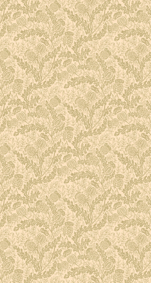 Mulberry Home Tapete Mulberry Thistle Lovat in Grün und Beige mit botanischem Floral-Design aus Vlies - Bild 1