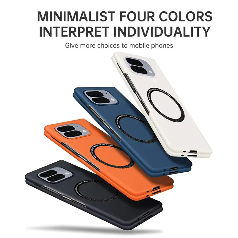 Mattierte Google Pixel 10 und 9 Pro Fold Handyhülle mit Metallring-Magnet und rahmenlosem Kunststoffgehäuse in Orange - Bild 6