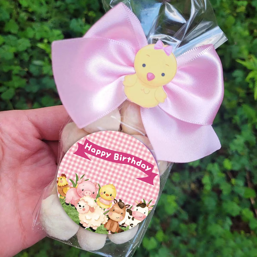 Runde Bauernhof Tier Aufkleber von Tissy in Blau und Multicolour für Kindergeburtstage und DIY Geschenke-Verpackungen - Bild 2
