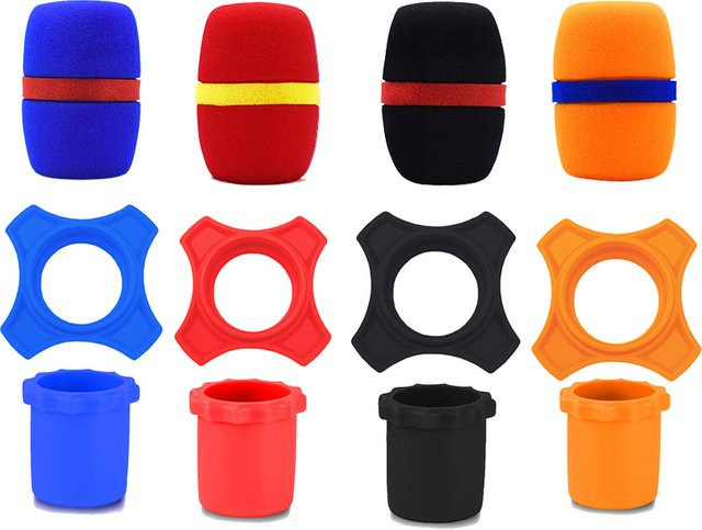 OUYUANSU Silikon Mikrofon Schutzring Anti-Rolling Hülse für Wireless Handheld Mikrofone in Grau - Bild 1
