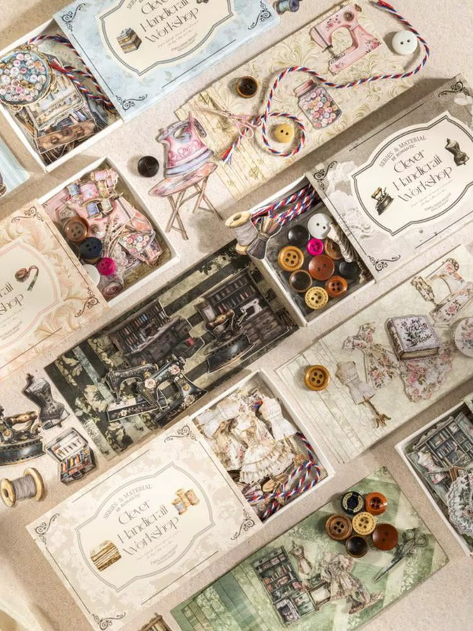 30-teiliges Vintage-Set mit gemischten Medien und Scrapbook-Zubehör aus Papier in Multicolour - Bild 2