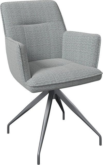 Mömax Gartenstuhl Glamour in Anthrazit und Beige aus Aluminium und Textil mit Armlehnen und 360-Grad-Drehfunktion - Bild 1