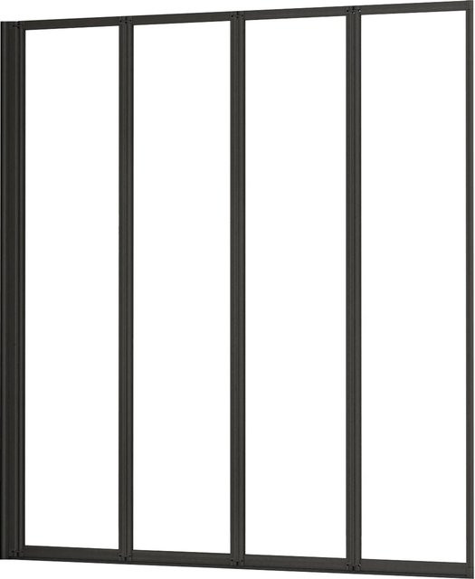 AICA Faltbare Badewanneauaufsatz Duschwand aus ESG Sicherheitsglas in Schwarz und Transparent, B: 90 cm, H: 140 cm - Bild 1
