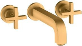 Hansgrohe Axor Citterio Fertigmontageset Waschtischarmatur mit Einhebelmischer, Wandmontage, Gold - Bild 1
