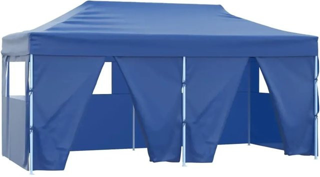vidaXL Profi-Partyzelt faltbar mit 4 Seitenwänden in Blau, B/T/H: 6 x 3 x 2,5 m (Maße beispielhaft basierend auf Text) - Bild 1