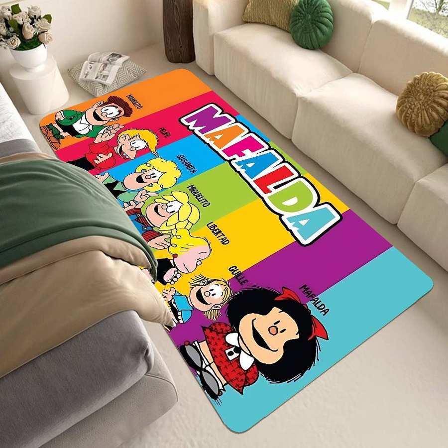 Miniso M-Mafalda Cartoon Teppich Retro Multicolor Rutschfest für Wohnzimmer und Küche B/T: 80 x 50 cm - Bild 4